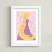 "Dreaming Rapunzel" - Art Print in Petal by Angela Thompson - Framed
