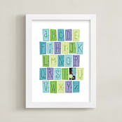 "Alphabet Doors" - Art Print in Iris by Jessie Steury - Framed