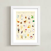 "The ABCs of Disney's Beauty and the Beast" - Art Print in Candlewax by Christie Kelly - Framed