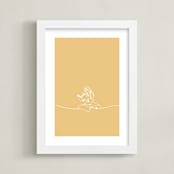 "Lost In A Book From Disney's Beauty and the Beast" - Art Print in Buttermilk by Britt Mills - Framed