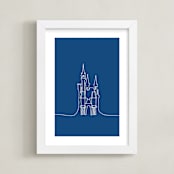 "The Castle from Disney's Cinderella" - Art Print in Midnight by Britt Mills - Framed