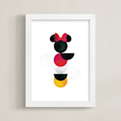 "Disney Minimalist Minnie Mouse" - Art Print in Coal by Anna Joseph - Framed