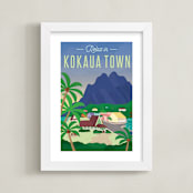 "Relax in Disney's Kokaua Town" - Art Print in Palm by Erica Krystek - Framed