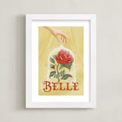 "Disney's Belle Rose" - Art Print in Golden by Leah Bisch - Framed