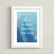 "Disney's Elsa Love Quote" - Art Print in Ice by Leah Bisch - Framed