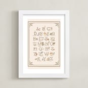 "Disney's Pooh Alphabet" - Art Print in Beige by Teju Reval - Framed