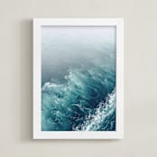 "Marbled Wake" - Art Print in Ocean Blue by studio SYLVO - Framed