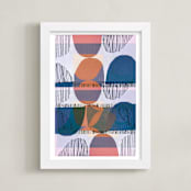 "Boho Screenprint III" - Art Print in Grape by Jenna Skead - Framed