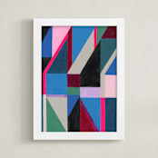 "Line of Site" - Art Print in Magenta by Christina Flowers - Framed