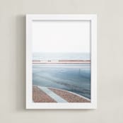 "The distant horizon" - Art Print in Frozen blue by Lucia Coppola - Framed