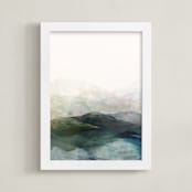"Finding Balance No.2" - Art Print in Emerald by Karen Kardatzke - Framed