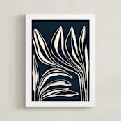 "Navy Botanical #1" - Art Print in Midnight by ALICIA BOCK - Framed