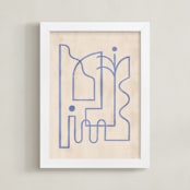 "Through My Window II" - Art Print in soft blue by Pati Cascino - Framed
