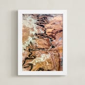 "Time Shapes our Lands" - Art Print in Earth Brown by Elena Kulikova - Framed