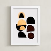 "shapeism" - Art Print in Deep Maroon by Alicia Abla - Framed