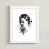 "Rebecca" - Art Print in Black & White by Jess Blazejewski - Framed