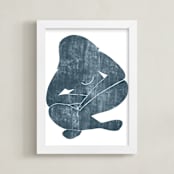 "She Was Home" - Art Print in Navy by Naava Katz - Framed