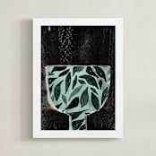 "Farmhouse_bowl_1" - Art Print in green bowl by Bethania Lima - Framed
