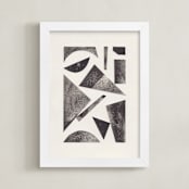"Paper Geometry II" - Art Print in Charcoal Grey by Alisa Galitsyna - Framed