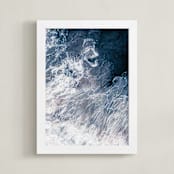 "Ocean's Brushstrokes 2" - Art Print in Deep Sea by Tania Medeiros - Framed