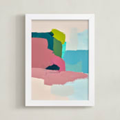 "Tulum Escape" - Art Print in Mauve by Caryn Owen - Framed