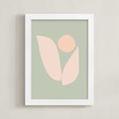 "Flower" - Art Print in Seafoam by Beth Vassalo - Framed