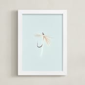 "Soft Hackle" - Art Print in Freshwater Blue by Andrew McClintock - Framed