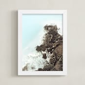 "Lava Rock" - Art Print in Turquoise Natural by Lisa Moore - Framed