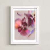 "Pair of Orchids" - Art Print in Mauve by Karen Kardatzke - Framed