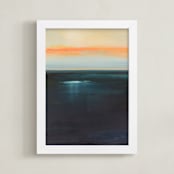 "Vestige" - Art Print in Marine Blue by Mya Bessette - Framed