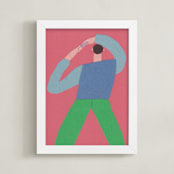 "Stretch 3" - Art Print in Denim by Elliot Stokes - Framed