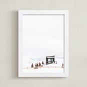 "High Country Home" - Art Print in Snow by Jamie Lollback - Framed