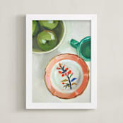 "Beautiful Plate" - Art Print in Linen by Jenny Westenhofer - Framed