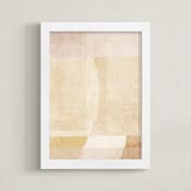 "Shades of neutral." - Art Print in calming beige by Dawn Smith - Framed