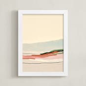 "Marine Layer" - Art Print in Cream by Caryn Owen - Framed