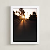 "Slow Ride" - Art Print in Sunset Orange by Mike Sunu - Framed