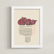 "Bowl of figs" - Art Print in ripen figs burgundy by Bethania Lima - Framed