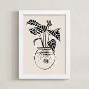 "Betta Fish" - Art Print in Black by Stefanie Lane - Framed