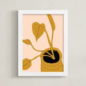 "My Heart Grows" - Art Print in Mustard by Alicia Schultz - Framed
