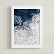 "Ocean's Brushstrokes 1" - Art Print in Deep Sea by Tania Medeiros - Framed