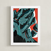 "Stellar Waves" - Art Print in Emerald by Huda Lully - Framed