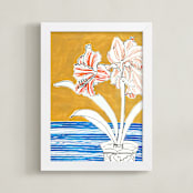 "The Gift" - Art Print in Gold Curry by Lise Gulassa - Framed