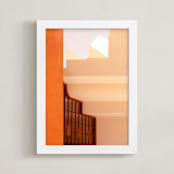 "Moroccan Angles II" - Art Print in Terracotta by Lisa Sundin - Framed