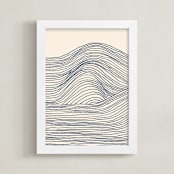 "Rolling Waves I" - Art Print in Deep Ocean by Jayne Alfieri - Framed