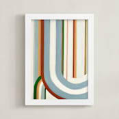 "Hold the Line" - Art Print in Sage Green by Pippin Schupbach - Framed