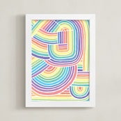 "A Long Ray Around II" - Art Print in Pastel Rainbow by raven erebus - Framed