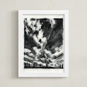 "plume" - Art Print in Charcoal by Kelly Johnston - Framed