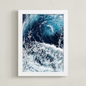 "Rolling Out II" - Art Print in Ultramarine by Carole Crohan - CaroleeXpressions - Framed