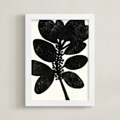 "Minimalist Leaves" - Art Print in Noir by Marta Crea - Framed