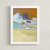 "Over A Cliff" - Art Print in Marigold by Pamela Tucker Herz - Framed